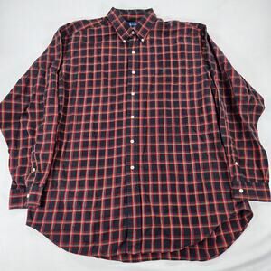 Polo Ralph Lauren Blake Two-Ply Cotton Long Sleeve Plaid‎ Shirt Men's Size XL